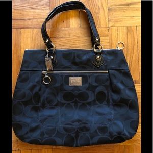COACH Poppy Black Nylon Shoulder/ Tote Bag.
